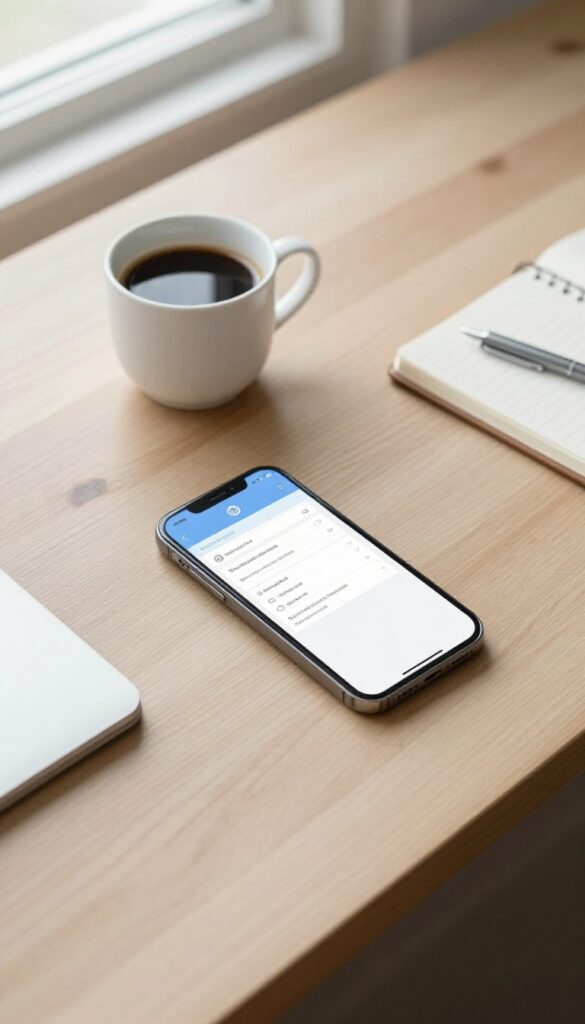 Person checking bank account balance on smartphone during a quick five-minute budget scan
