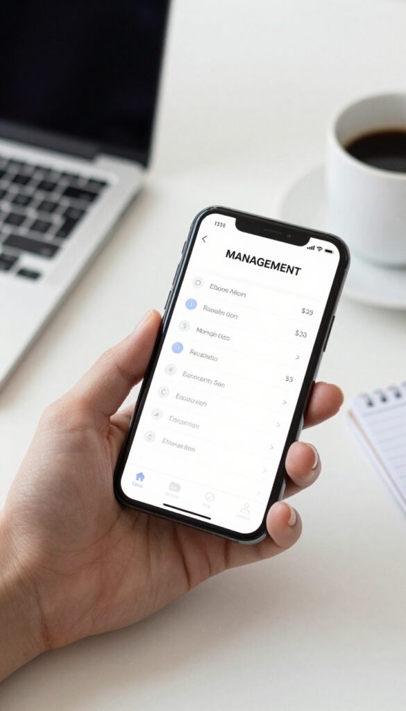 Person reviewing subscriptions on smartphone with app showing recurring charges